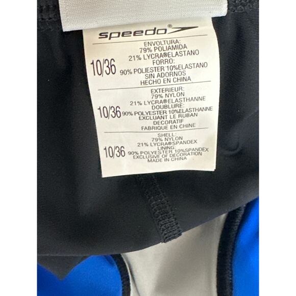 Speedo Power+ Sprint Splice Free Back Tech Race III One-Piece Swimsuit Sz 10 /36 - Picture 13 of 15